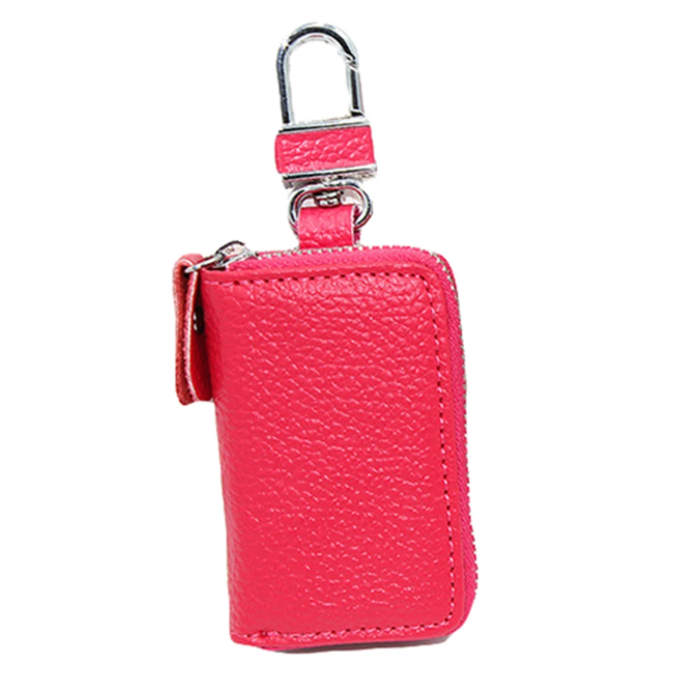 Rose Red Кошелек, автомобильный держатель для карт, органайзер, брелок на молнии, защитный чехол для ключей, сумка, сумочка, кошелек, простой дизайн, автомобильный держатель для ключей, модный - Цвет: Rose Red