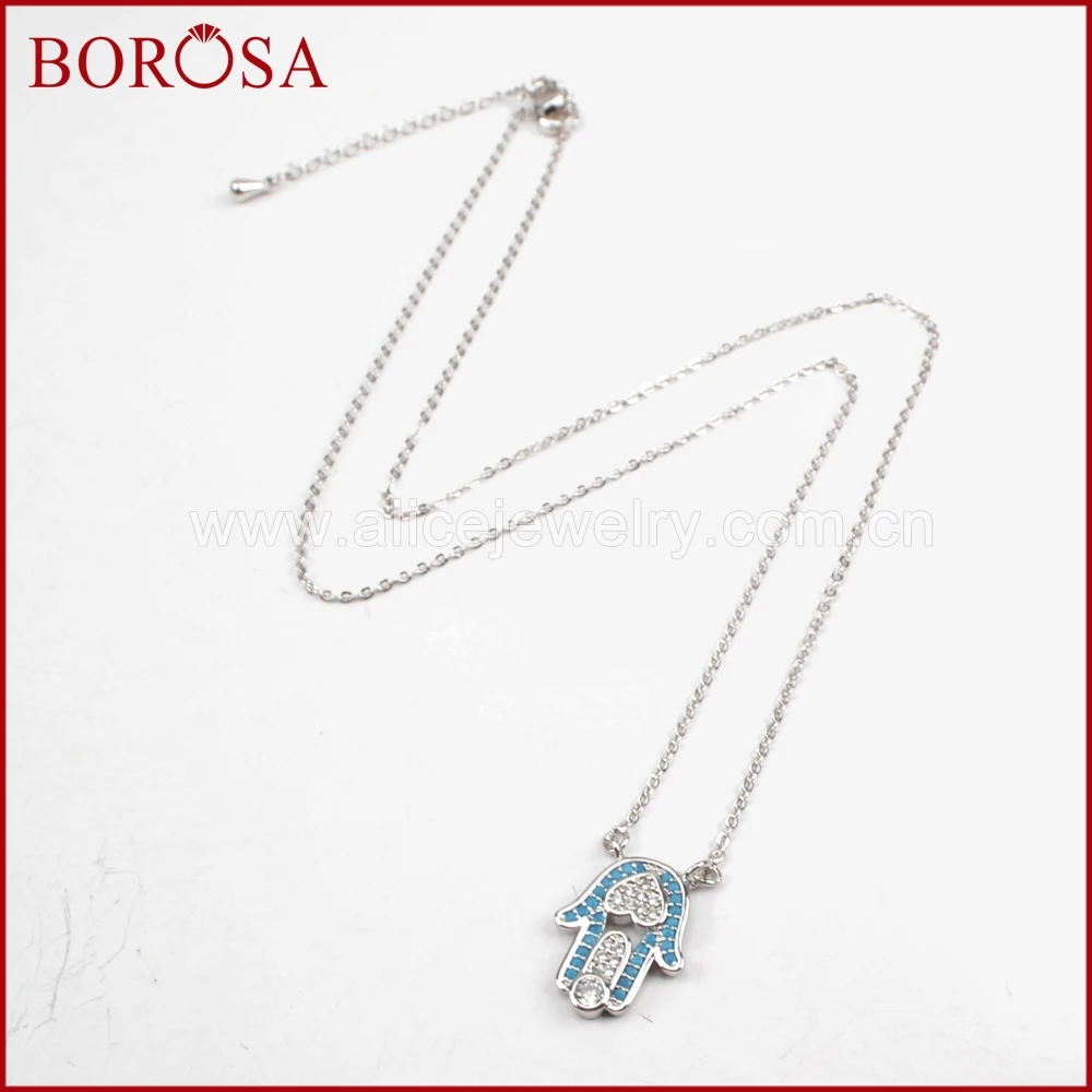 BOROSA CZ микро проложить Хамса рука Connetcor цепочки и ожерелья блестящие кубический