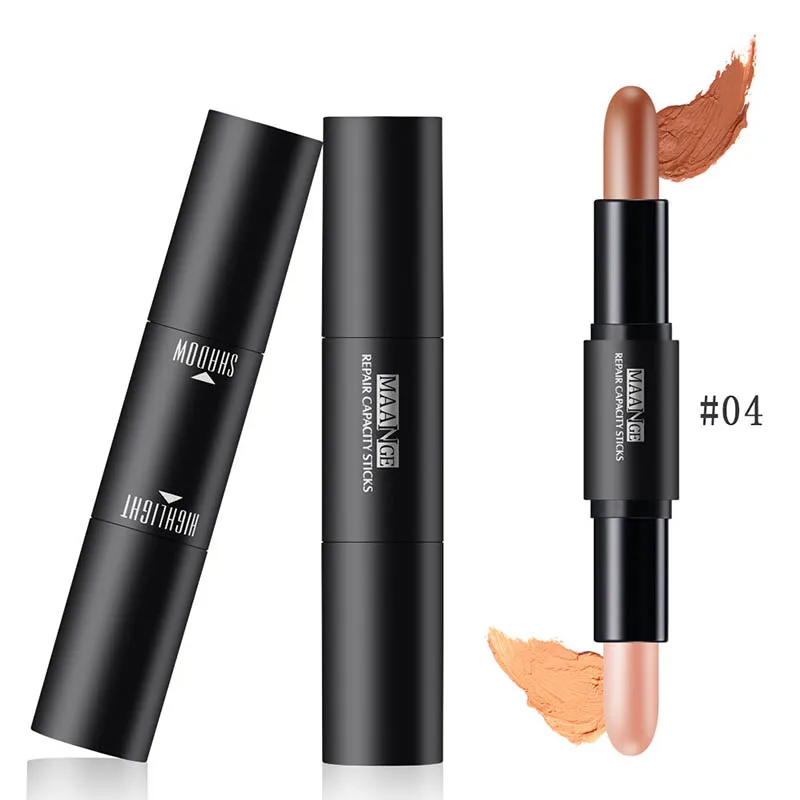 1 шт. двусторонняя глаз корректор Стик лица Фонд сливочный 2 in1 контур Pen Shimmer
