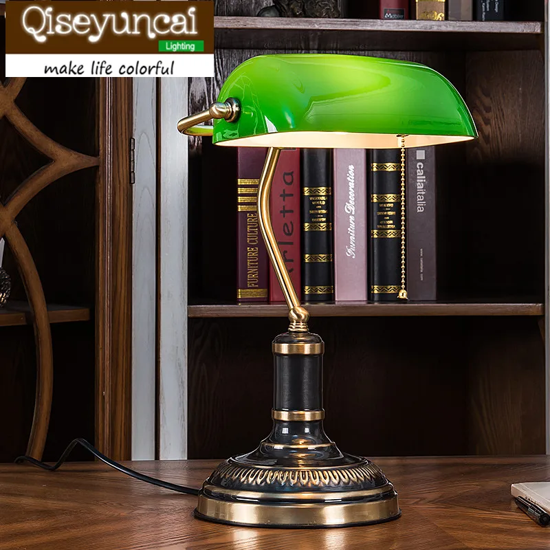 Новинка 2018 Ретро Настольная Медная настольная лампа Qiseyuncai с промышленным
