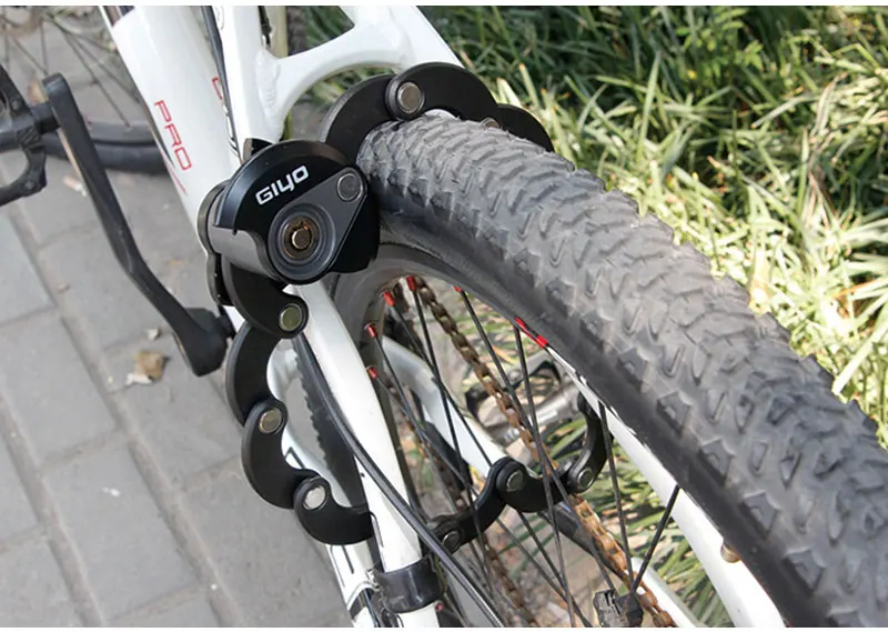 GIYO Противоугонный складной велосипедный замок для MTB дорожный цепной трос велосипедный замок сверхмощный ключ безопасности замок велосипедный мотоцикл Helme