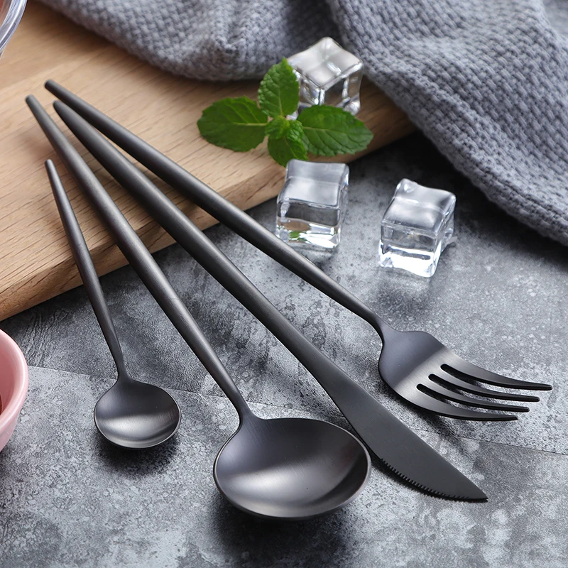 Набор столовых приборов из нержавеющей стали 4 шт./компл. 304|golden dinnerware|golden cutlery
