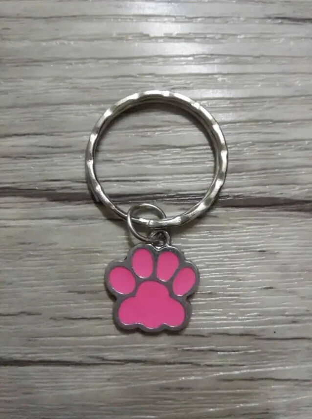 Enamel Dog&ampCats Footprints Vintage Silvers Charms Mixed Keychain For Keys Ring DIY Key Chain Accessories 50pcs D263 | Украшения и