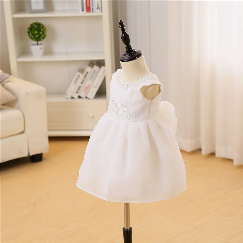 Новинка 2017 года платье для новорожденных девочек с шляпой и бантом бальное из