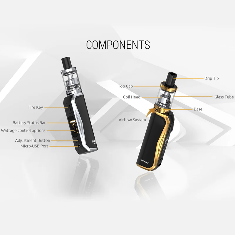 Оригинальный SMOK Priv N19 комплект 1200 мАч батарея M/S/N/H 5 30 Вт 2 мл Nord 19 бак Mesh 0.6ohm 0.8ohm