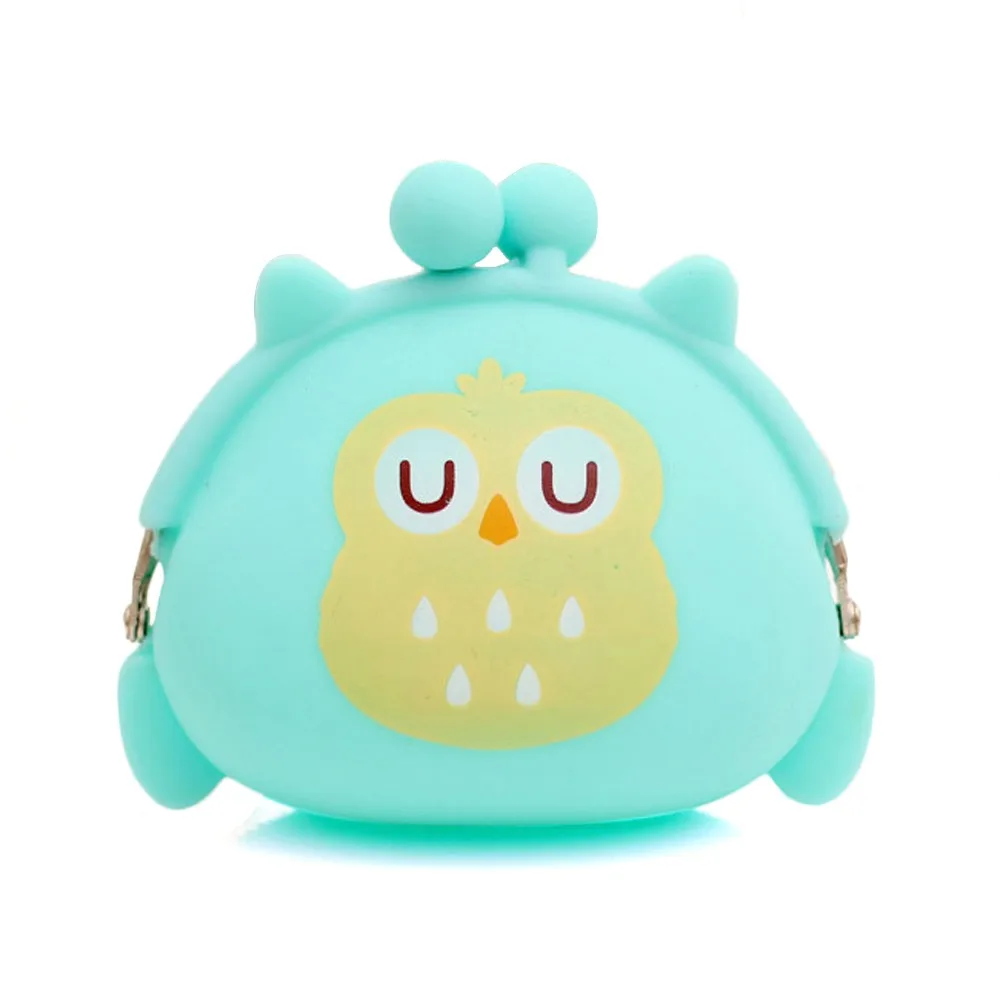 Роскошная Милая силиконовая сумка с рисунком совы для мелочи, кошелек для монет, Женский кошелек для детей, детские кошельки# YL5