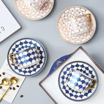 Креативная кофейная чашка в европейском стиле набор блюдец простая керамическая