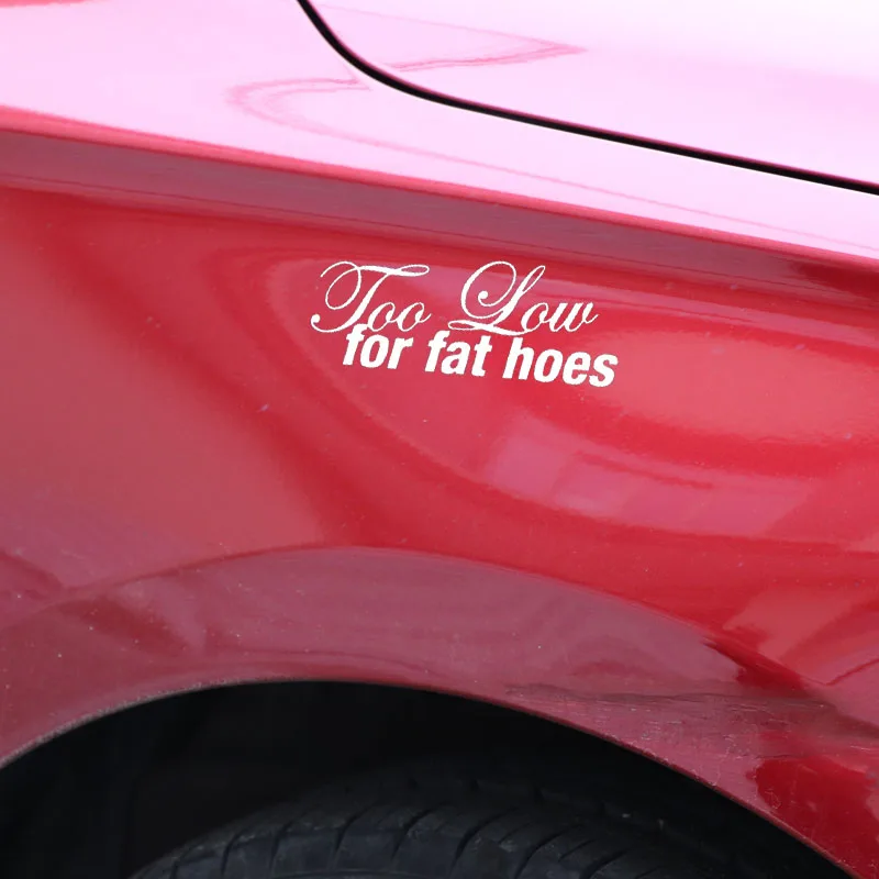 YJZT 13.9X5.3CM Too Low For Fat Hoes JDM Decal Vinyl Car Sticker Truck Window Black/Silver C26-0266 | Автомобили и мотоциклы