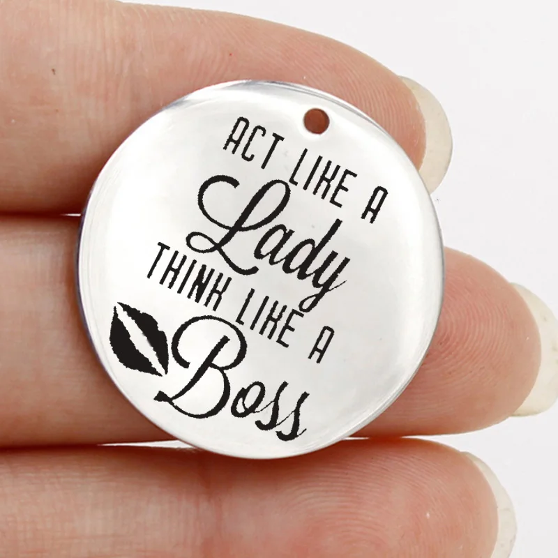 Индивидуализируемые мотивирующие феминистские подвески из нержавеющей стали