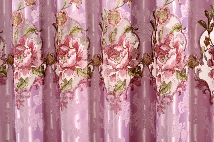 Cherry Pink Curtain Роскошные вышитые цветы классическая золотая Мода горячая распродажа лучшие высококачественные модные роскошные занавески на заказ - Цвет: Cherry Pink Curtain