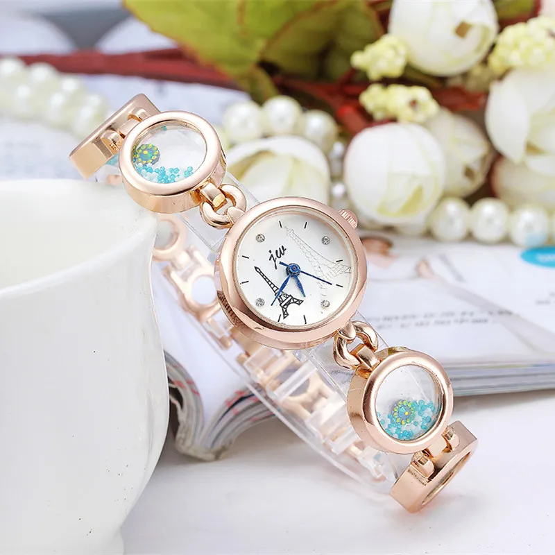 Новинка 100 г. шт./лот модные женские кварцевые наручные часы с ремешком из