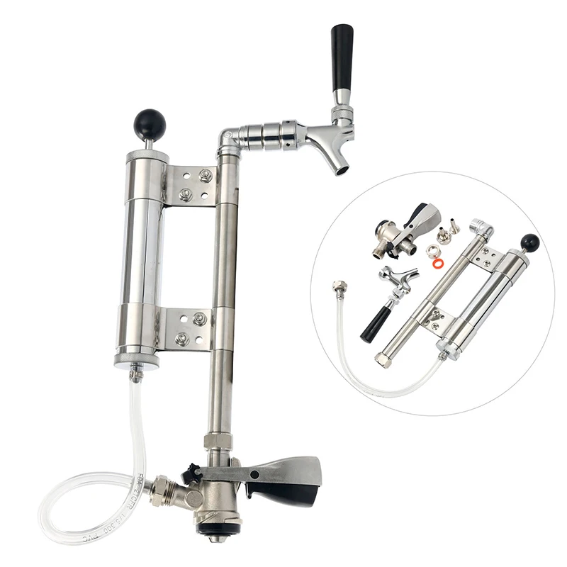 

Homebrew Beer Party Pump With D Type Keg Coupler Stainless Steel Tap and Screw Barrel Coupler Keg Party Pump Bar Accessories