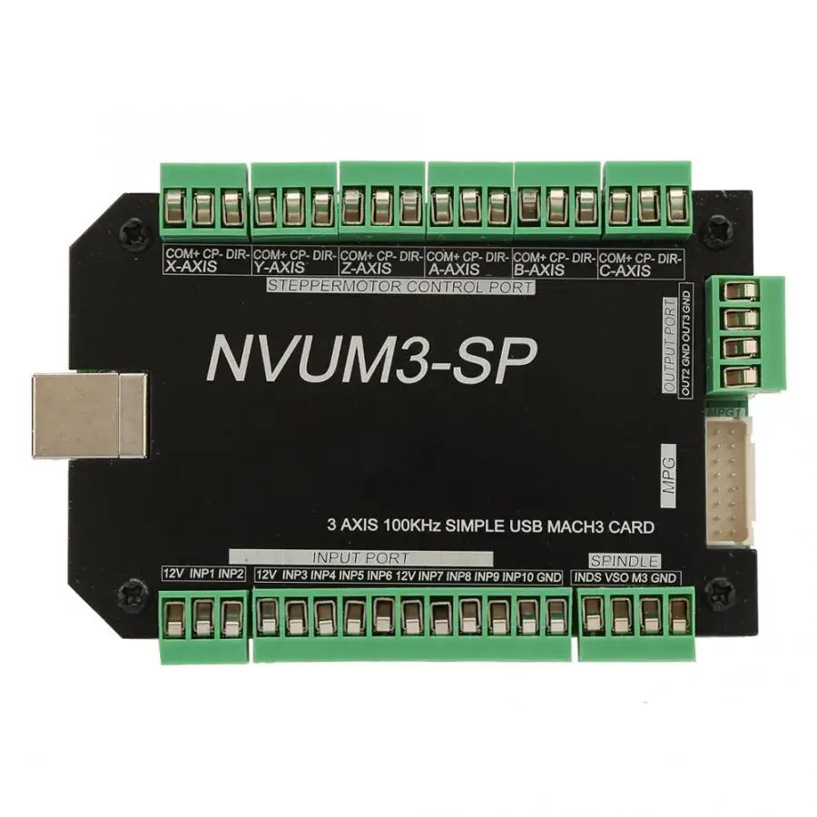USB MACH3 Motion control ler Card 3-Axis 100kHz Breakout Board для шагового двигателя NVUM3-SP cnc плата управления