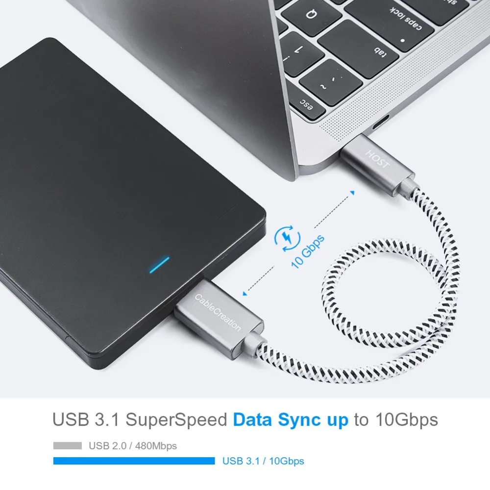 USB C Micro B 3 0 (Gen 2/10G) кабель с оплеткой 1 Type совместимый MacBook (Pro) Chromebook Pixel|Кабели VGA| |