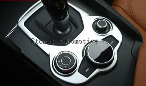 

For Alfa Romeo Giulia Stelvio 2017 ABS Matte Chrome Interior Center Console Gear Shift Panel Cover Trim Auto Accessory