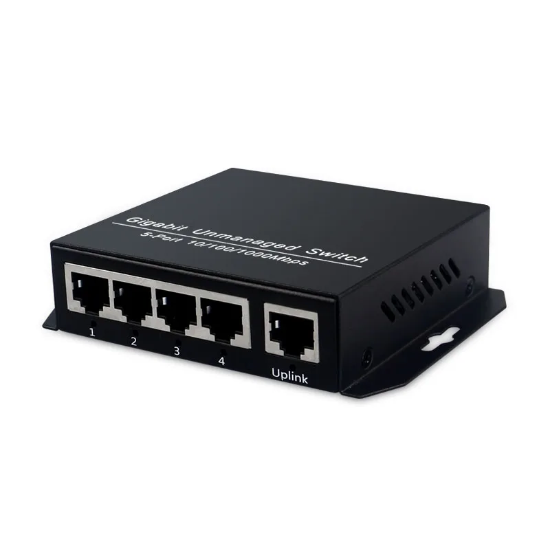 

Metal 5 Port Gigabit Switch 1000Mbps Ethernet Switches Full-Duplex Gigabit