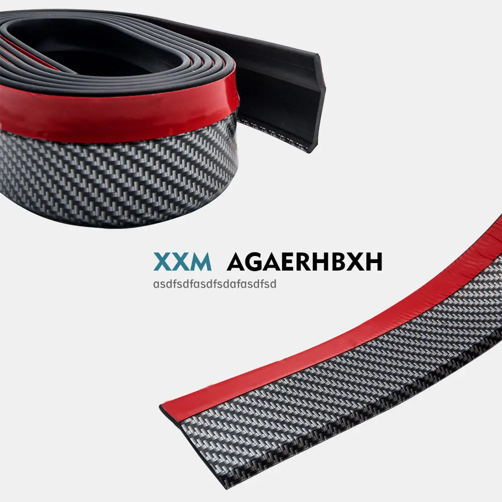 Universal 2.5M Car Front Bumper Strip Lip Carbon Fiber Effect Spoiler Rubber Hot | Автомобили и мотоциклы