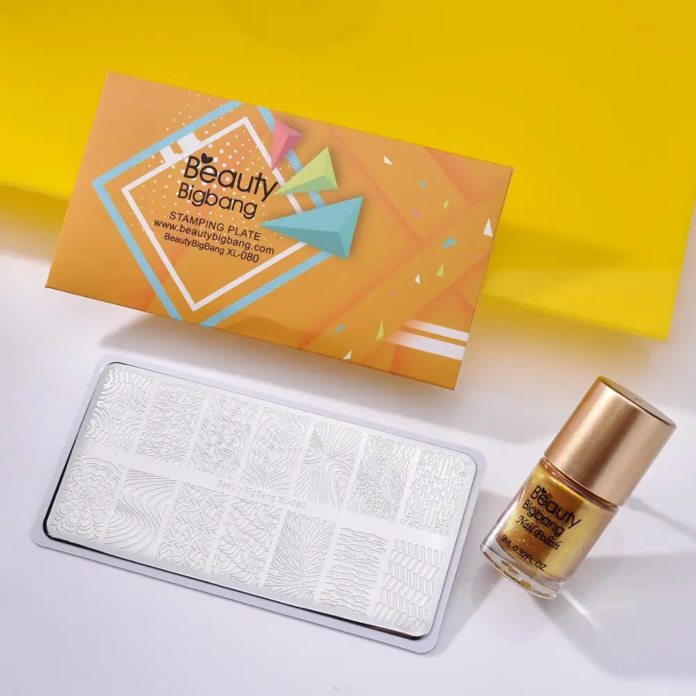 Beautybigbang пластины для стемпинга ногтей геометрические узоры волнистые рисунки