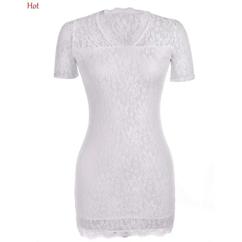 Хит 2018 летнее кружевное платье горячее предложение женское элегантное v-образный