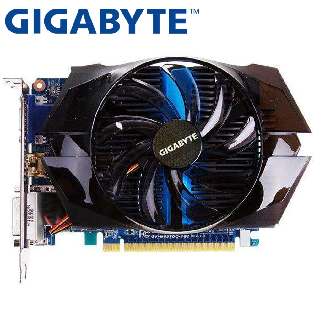 Бывшая в употреблении Видеокарта GIGABYTE GTX 650 Ti 1 ГБ 750 бит GDDR5 видеокарты для nVIDIA Geforce