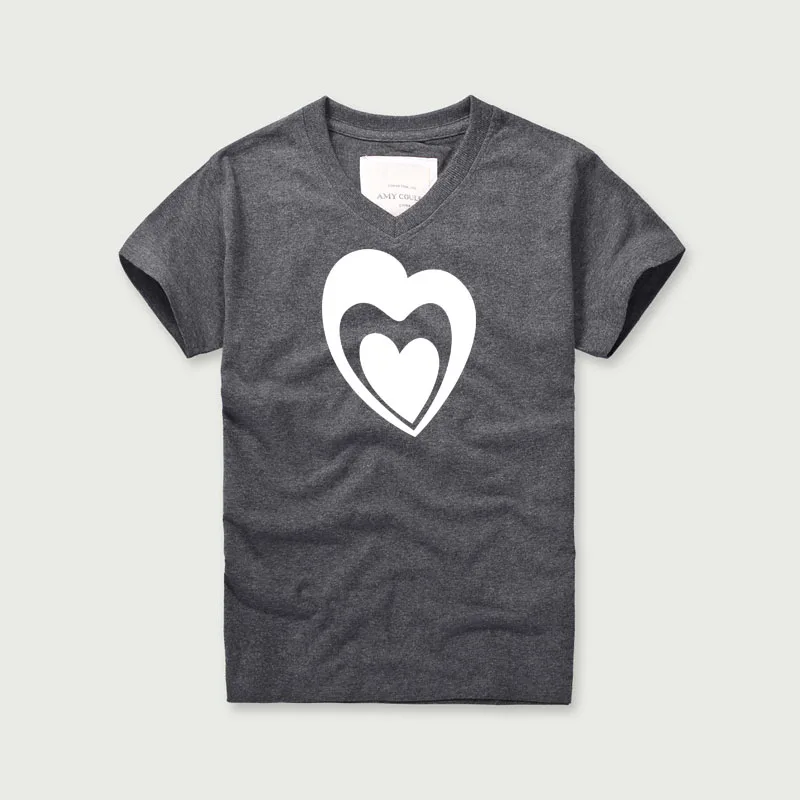 Два сердца узор футболка для мальчиков оригинальный бренд Tide футболки День