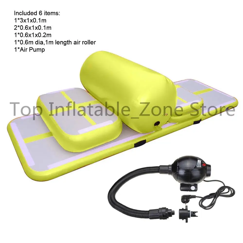 Набор (включает в себя 6 шт.) гимнастический воздушный коврик надувной трек для