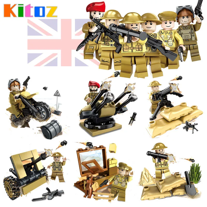 Игрушечные строительные блоки kitooz WW2 английские армейские воины битва имфала во