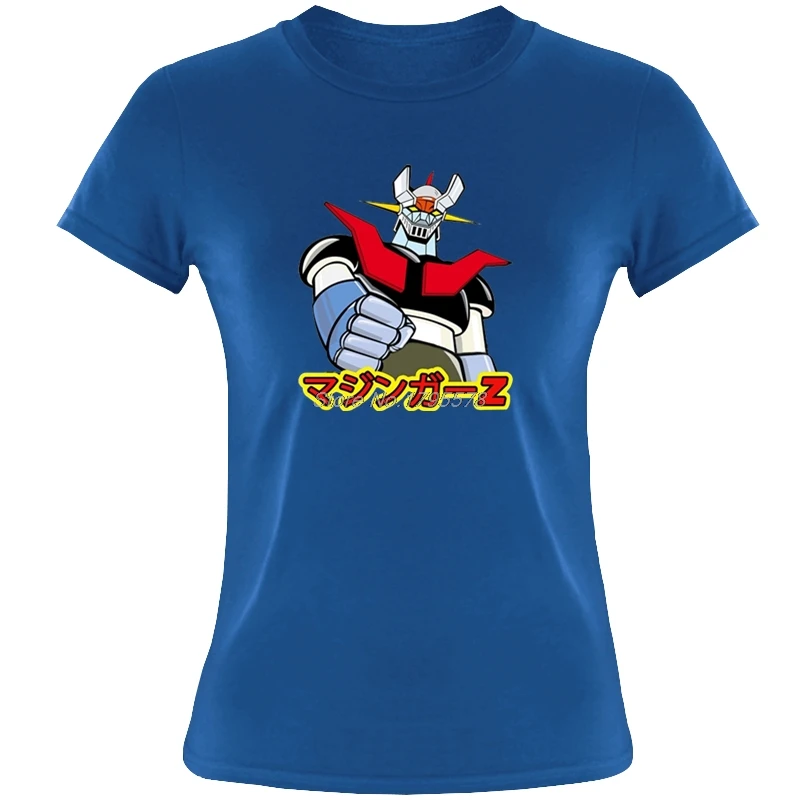 Аниме Mazinger Z Футболка женская с О-образным вырезом хлопковая футболка короткими