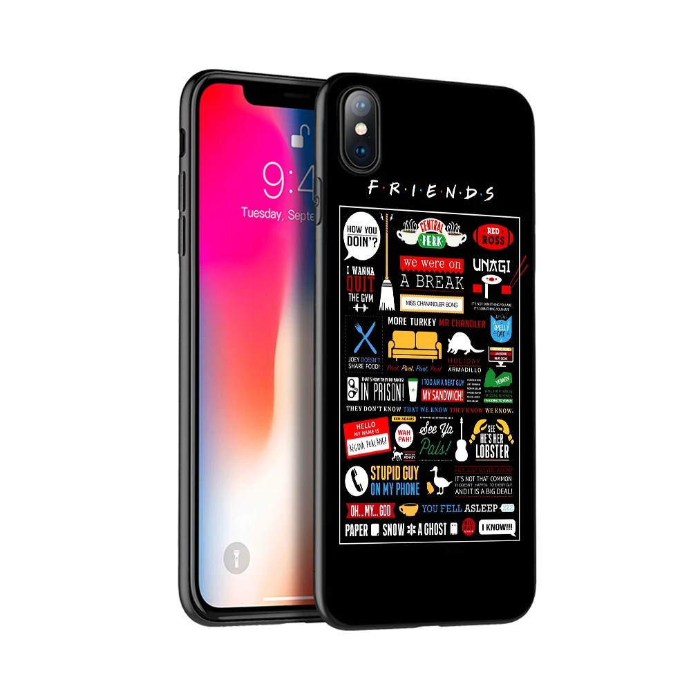 Черный чехол из ТПУ для iphone 5 5s se 6 6s 7 8 plus x 10 силиконовый XR XS 11 pro MAX Friends TV Show