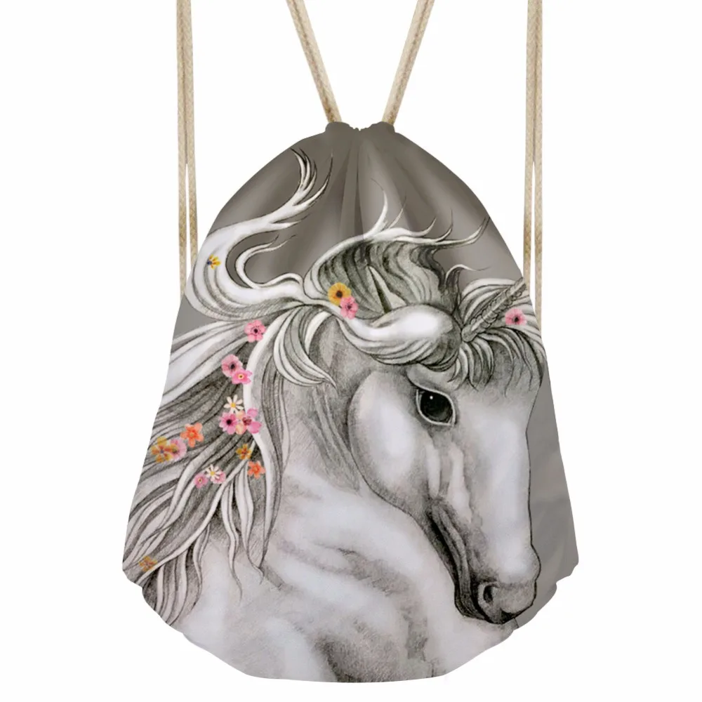 FORUDESIGNS/сумка на шнурке для лошади женские рюкзаки дорожный рюкзак с объемным