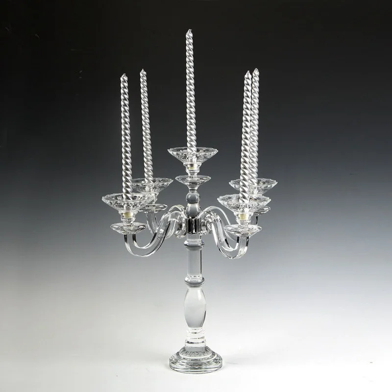 Роскошный хрустальный свадебный подсвечник с 5 держателями стеклянный канделябр