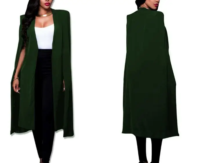 

Cardigan Fashion Ladies Solid Color X- Long Ponchos and Capes Cloak Europe Women's Sleeveless Linen Coat Plus Size 4XL