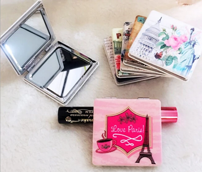 Новинка 2017 модное зеркало из искусственной кожи высококачественное портативное