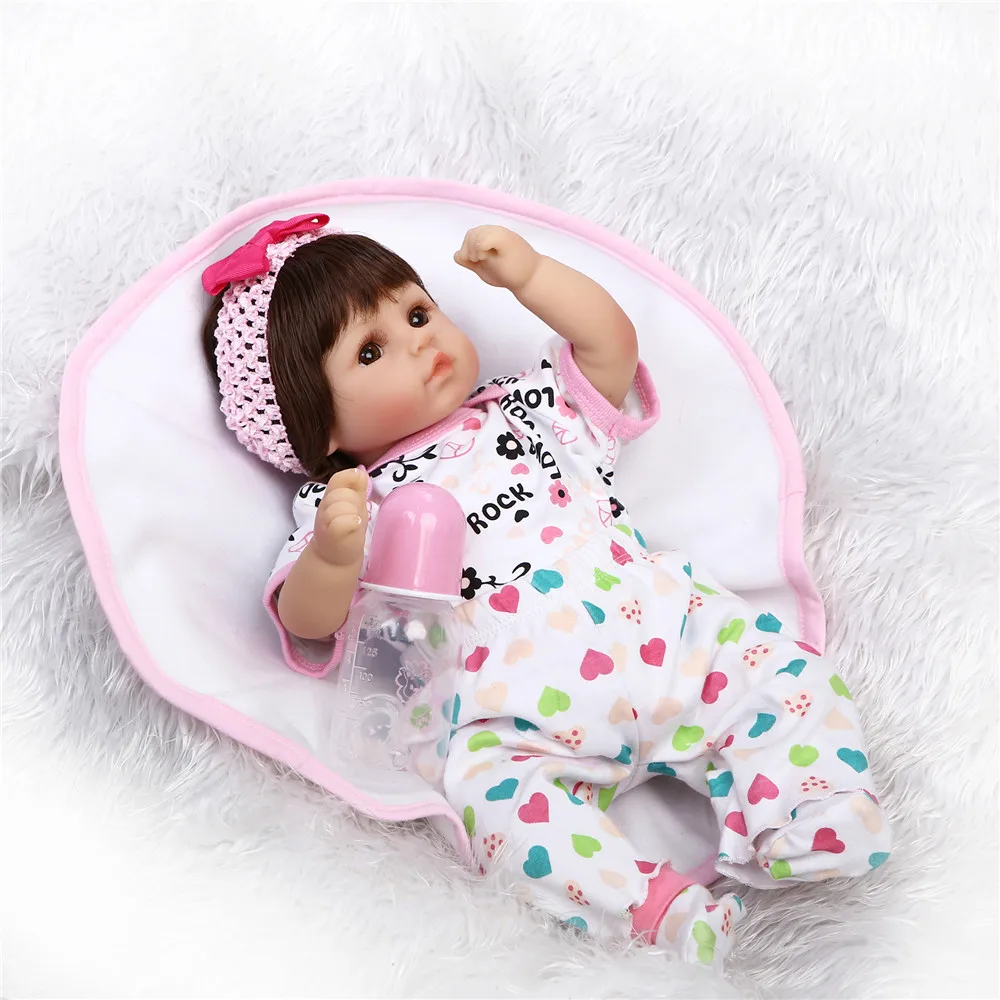 48cm Reborn silicone babies dolls 19&quot little girl with blanket and bottle as kids lovely birthday gift bonecas | Игрушки и хобби