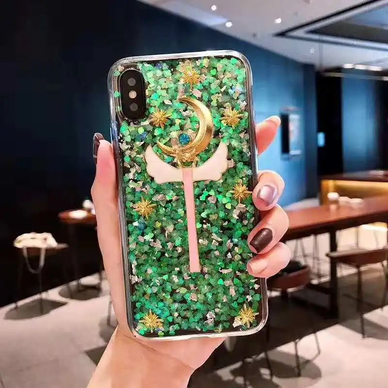 Для iphone XR Bling чехол с принтом "Сейлор Мун", мультяшный чехол для телефона для iphone X XS Max 6 7 8plus Cardcaptor Sakura мягкая задняя крышка из ТПУ