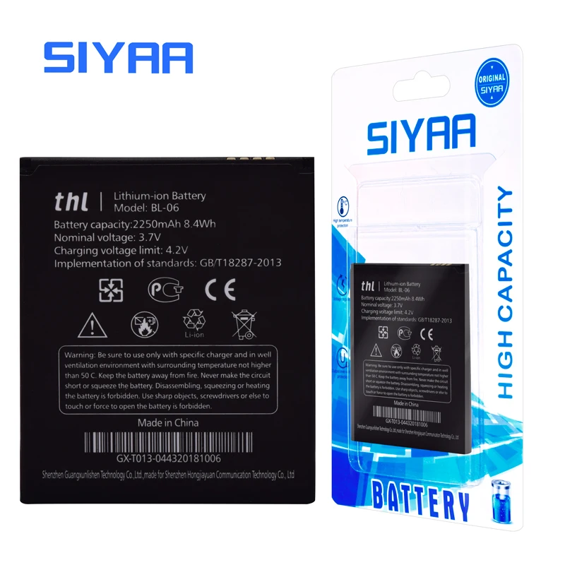 SIYAA оригинальный BL 06 W200 W100 08 Батарея для THL T6 Pro T6S W200C W200S 2015 2015A W100S bl06 bl08 Li Ion Batarya|t6s