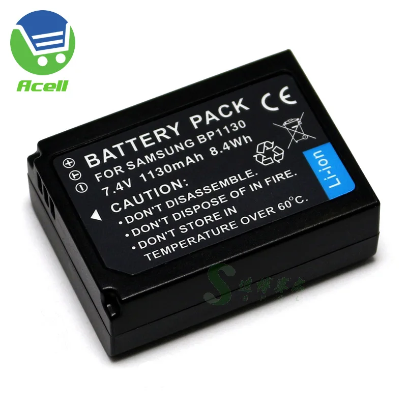 Аккумулятор BP1130 + зарядное устройство USB для SAMSUNG NX500 NX1000 NX1100 NX2000 NX200 NX210 NX300 NX300M