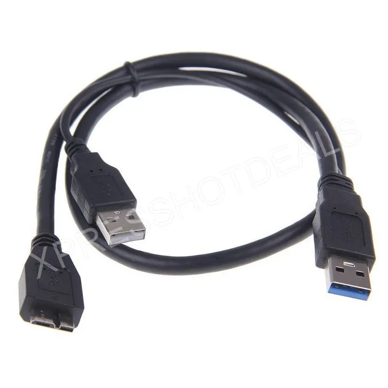 Двойной USB 3 0 A папа к Micro B Y черный кабель питания для мобильного жесткого диска 1