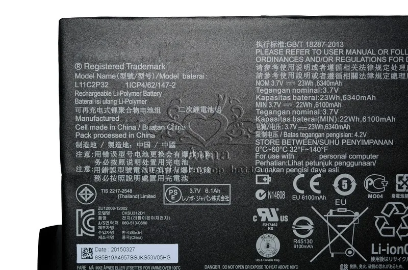 Аккумулятор для ноутбука JIGU 1ICP3/62/147 2 L11C2P32 lenovo IdeaTab S6000 Idea Tab S600H B6000 F 3 7 В 23wh|laptop