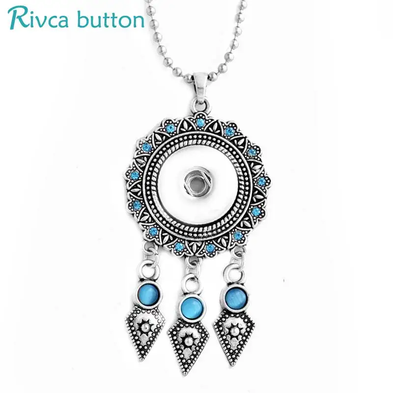 Rivca кулон с кнопкой & ожерелье для женщин ювелирные изделия Новая мода двойной