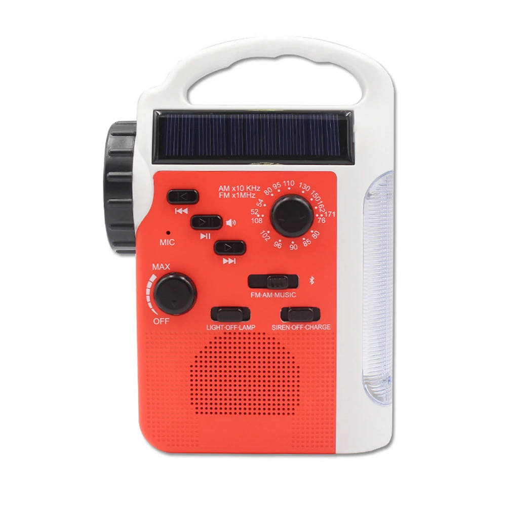 7 в 1 Bluetooth наружная рация лампа для чтения рукоятка AM/FM Солнечный Аварийный