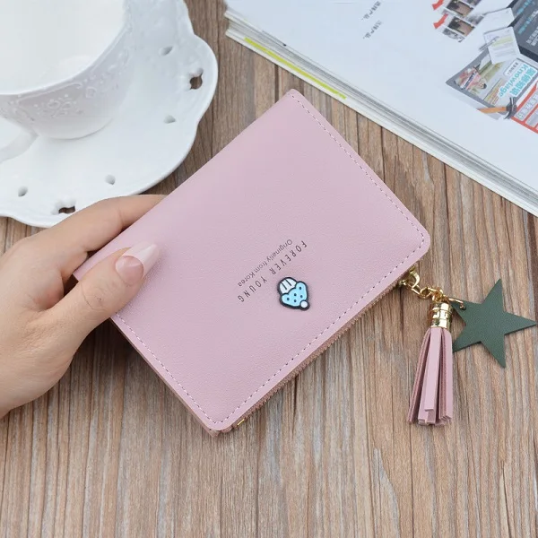 Light pink Wallet Женские кошельки, милый маленький кошелек с клубничкой, женская сумка для карт для девочек, новинка, клатч, Женский кошелек-зажим для денег, кошелек - Цвет: Light pink Wallet