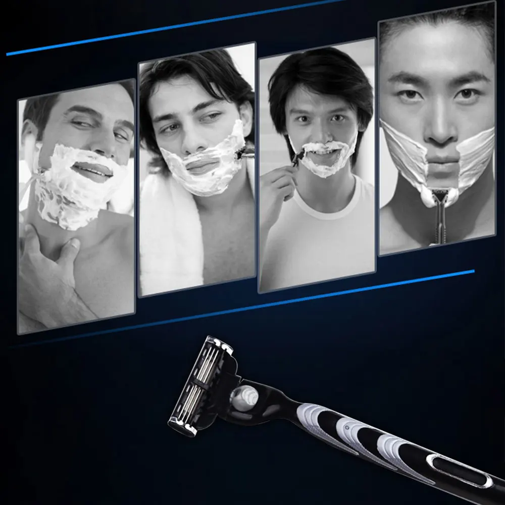 5pcs/set=1 Shaver Holder + 4 Blades Men's Razor Hair Removal Shaving Razors With Replaceable | Красота и здоровье