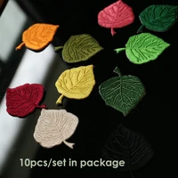 10pclot iron on colorful leaves patches for clothing small embroidery ironing applique parches sticker for bags backpack jeans