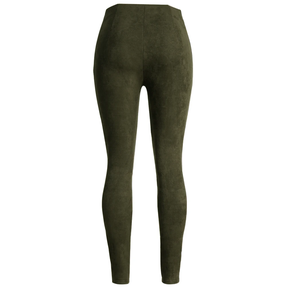 Сексуальные женские облегающие брюки из искусственной замши однотонные пуш ап с