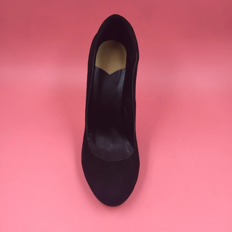 Круглый Носок Черные Туфли Женщины Zapatos Де Mujer Размер 12 Женские Каблуки Плюс