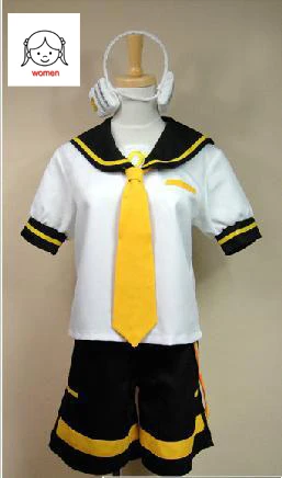 B WOMEN Аниме Vocaloid Kagamine Rin/Len Косплей Костюм vocaloid-mirror dicotyledons cos - Цвет: B WOMEN