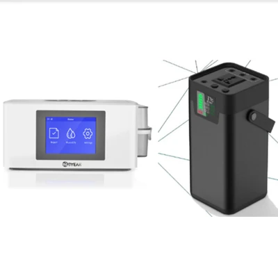 CPAP With Battery MOYEAH Мини Путешествия CPAP Машина Портативный CPAP вентилятор медицинская машина с носовой маской для апноэ сна бесплатно 16 Гб Micro SD карта - Цвет: CPAP With Battery