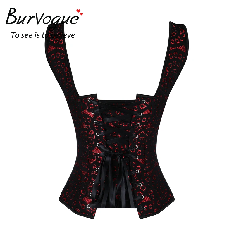 Burvogue прекрасный новый женский сексуальный Бюстье молния Корсеты красный корсет