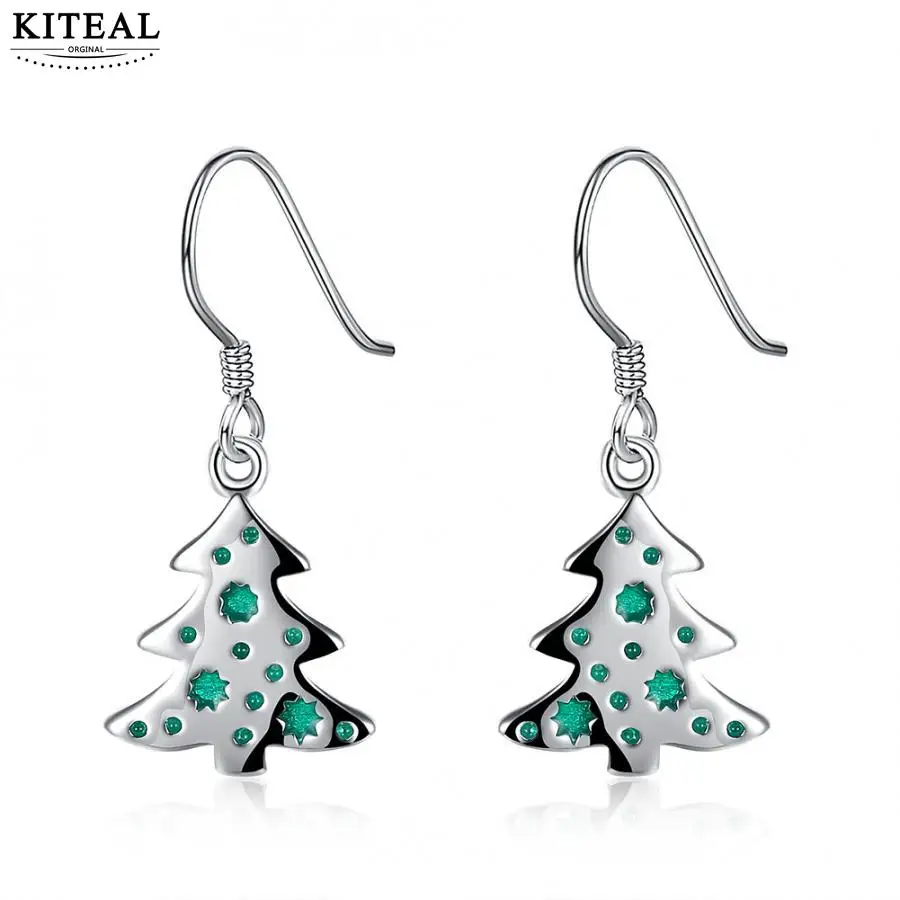 Женские серьги KITEAL с серебряным покрытием 2017|earrings christmas|women earringsearrings christmas tree |